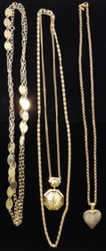 (3) Gold-Toned Necklaces