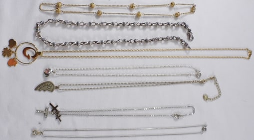 (6) Silver-Toned & (1) Gold-Toned Necklace