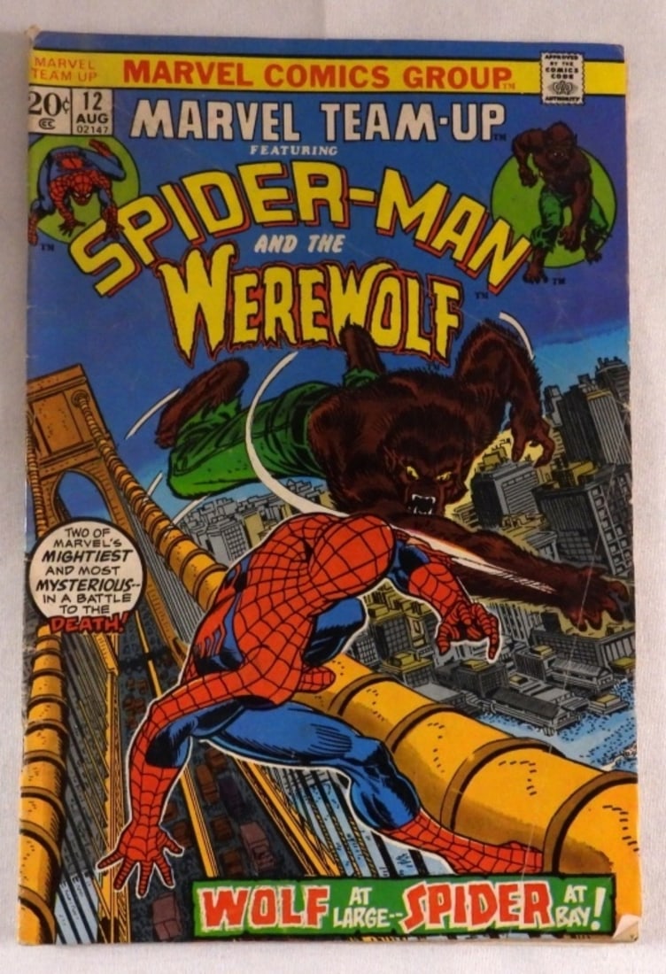 Marvel Team-Up Spiderman & Werewolf: 1973, Good condition. Bronze Age