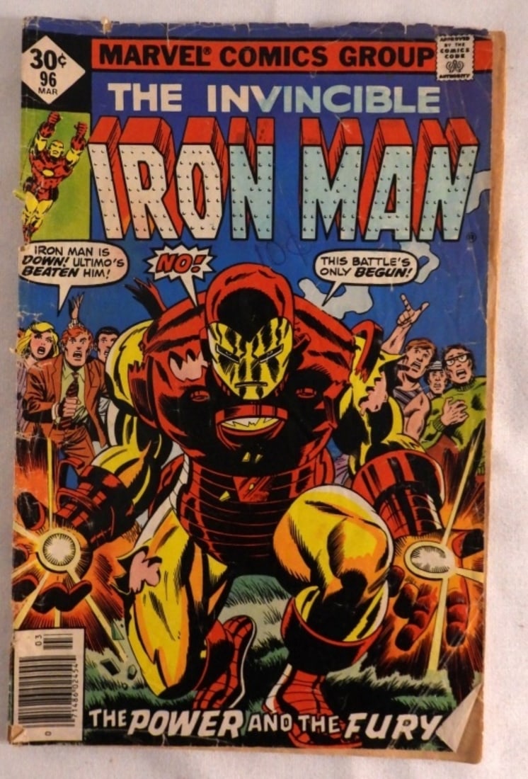 Bronze Age The Invincible Iron Man: Number 96. (There is some cover damage, including 10c small bends and the covers has come loose from the top staple.