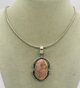 Rhodonite Gemstone 925 Necklace