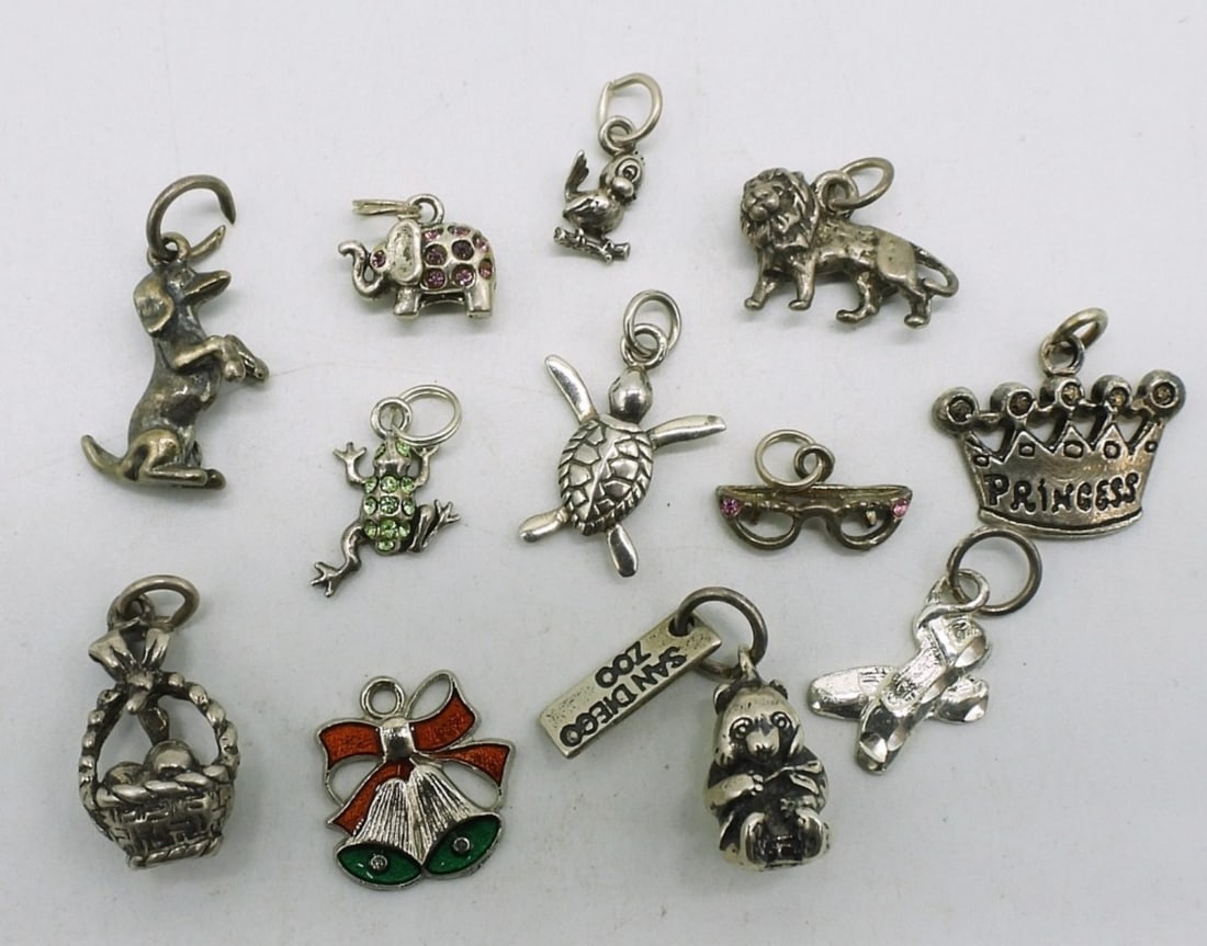 12 Small Sterling Charms (1 of 2)