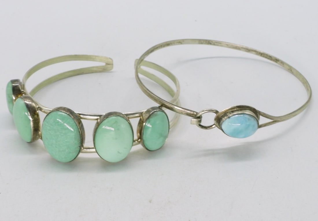 Jay King Green Turquoise & Larimar Bracelets (1 of 3)