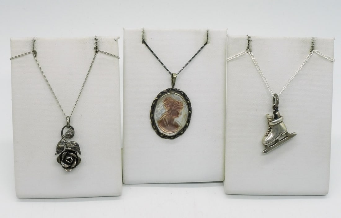 Vintage 925 Cameo & Other Necklaces (1 of 2)