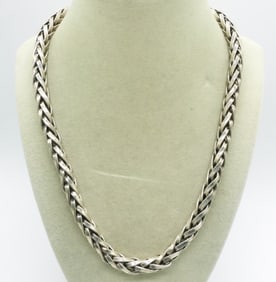 Heavy Sterling Wheat Chain Necklace