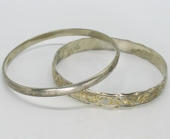 Two Sterling Bangle Bracelets