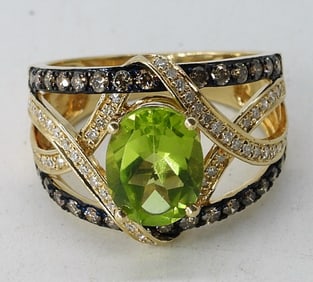 14k Peridot & Diamond EFFY Ring