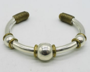 Taxco Sterling & Gold Tone Bracelet