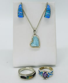 Opal, Amethyst & Larimar Sterling Jewelry