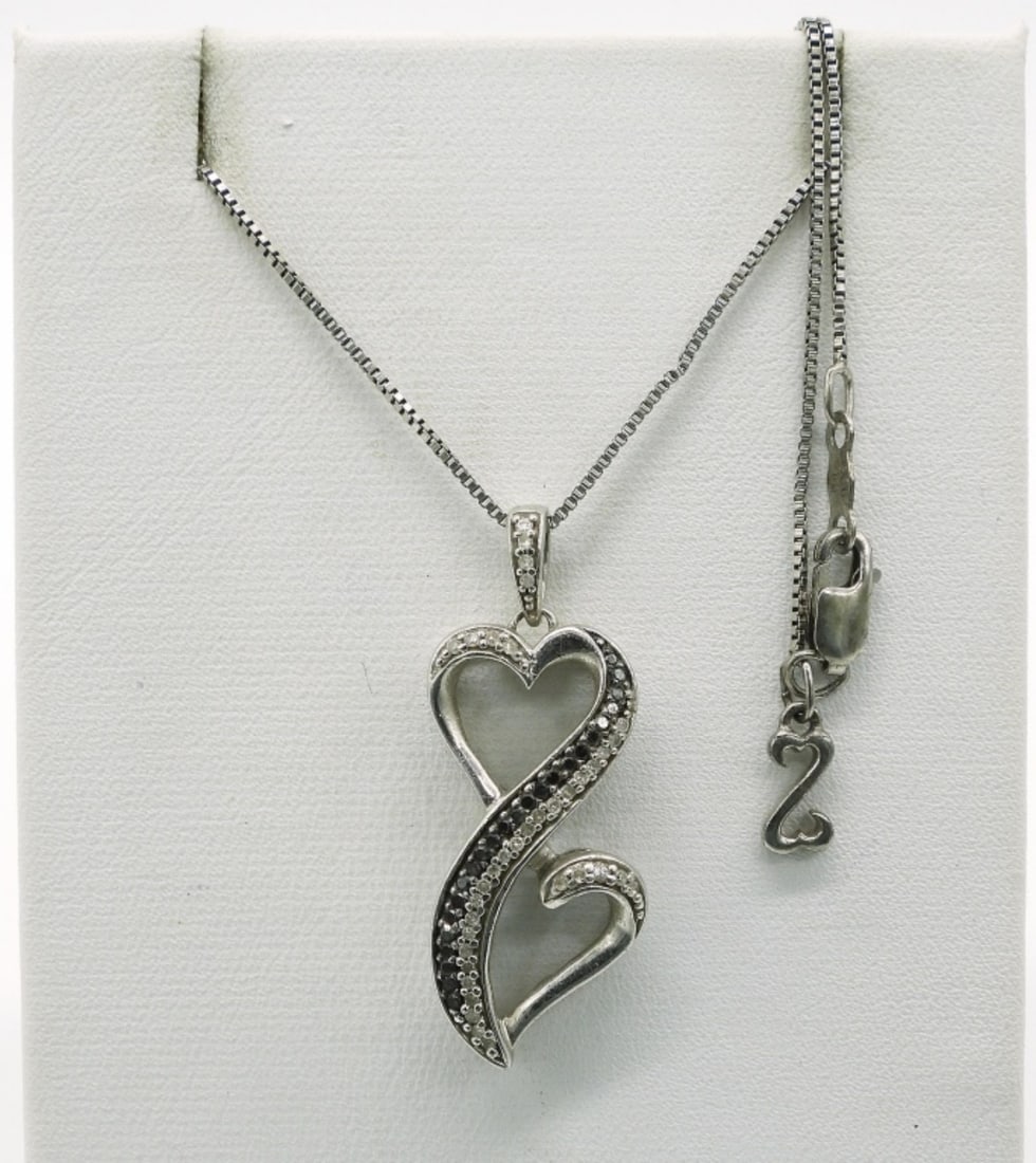 Open Heart 925 Diamond Necklace (1 of 1)