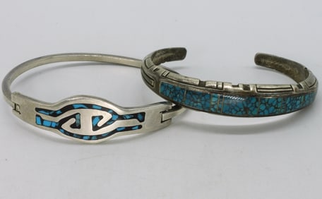 Two Sterling Turquoise Bracelets