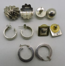 5 Pair Sterling Pierced Earrings