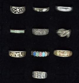 10 Sterling Fashion Rings