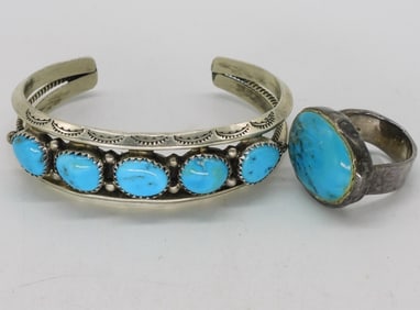 Turquoise Cuff Bracelet & Ring