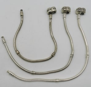 3 Sterling Pandora Charm Bracelets