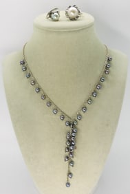 Black & White Sterling Pearl Rings / Necklace