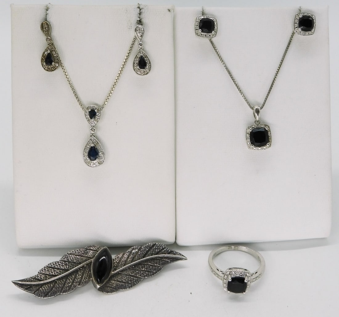 Black Onyx & Sapphire 925 Sets (1 of 3)