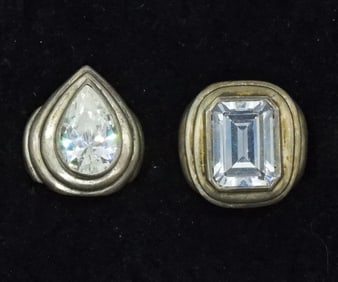 2 Sterling Simulated Diamond Rings