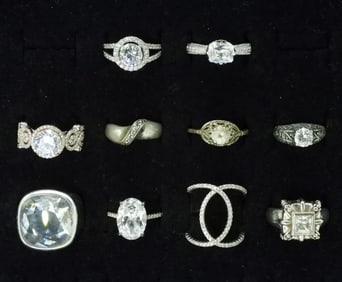 10 Sterling Bridal Style Rings