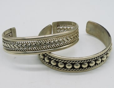 Two Sterling Cuff Bracelets
