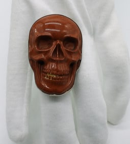 Charles Albert, Jasper Skull Ring - Huge