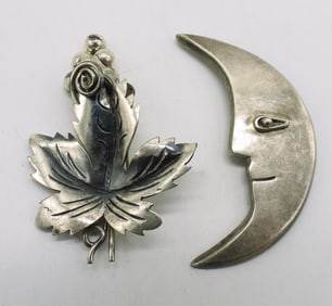 2 Sterling Taxco Brooches