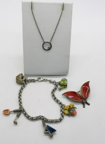 Adorable Enamel 925 Bracelet, Pin, Necklace