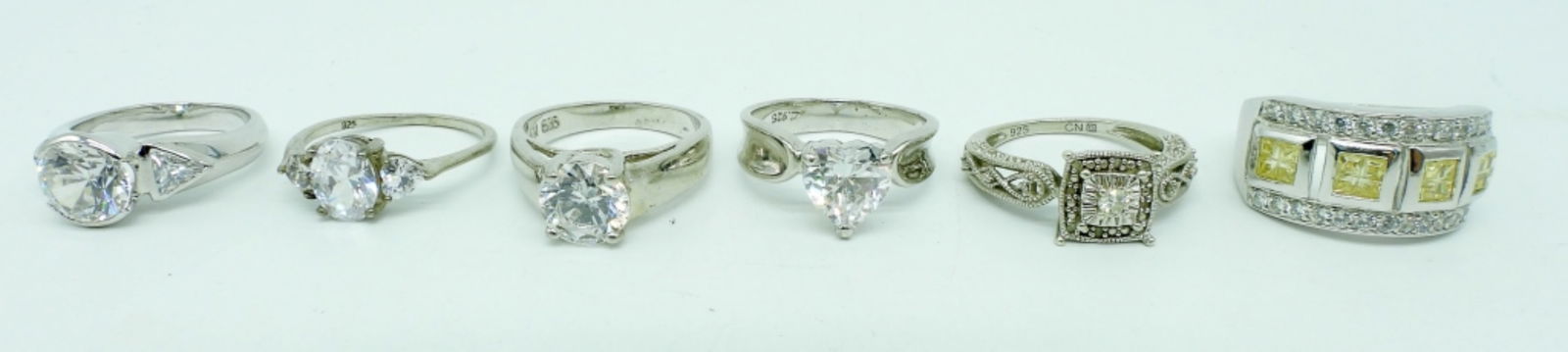 6 Sterling Bridal Style Rings (1 of 6)