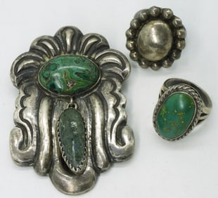 Taxco 925 Ring, Turquoise Brooch & Ring