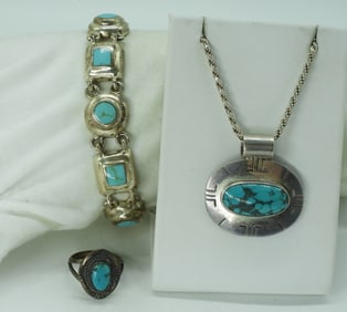 Light Turquoise 925 Bracelet & Necklace
