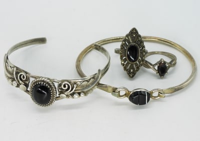 Black Onyx 925 Bracelets & Rings