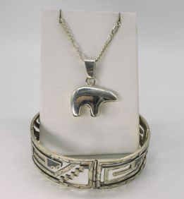 Southwest Style Sterling Necklace & Bracelet