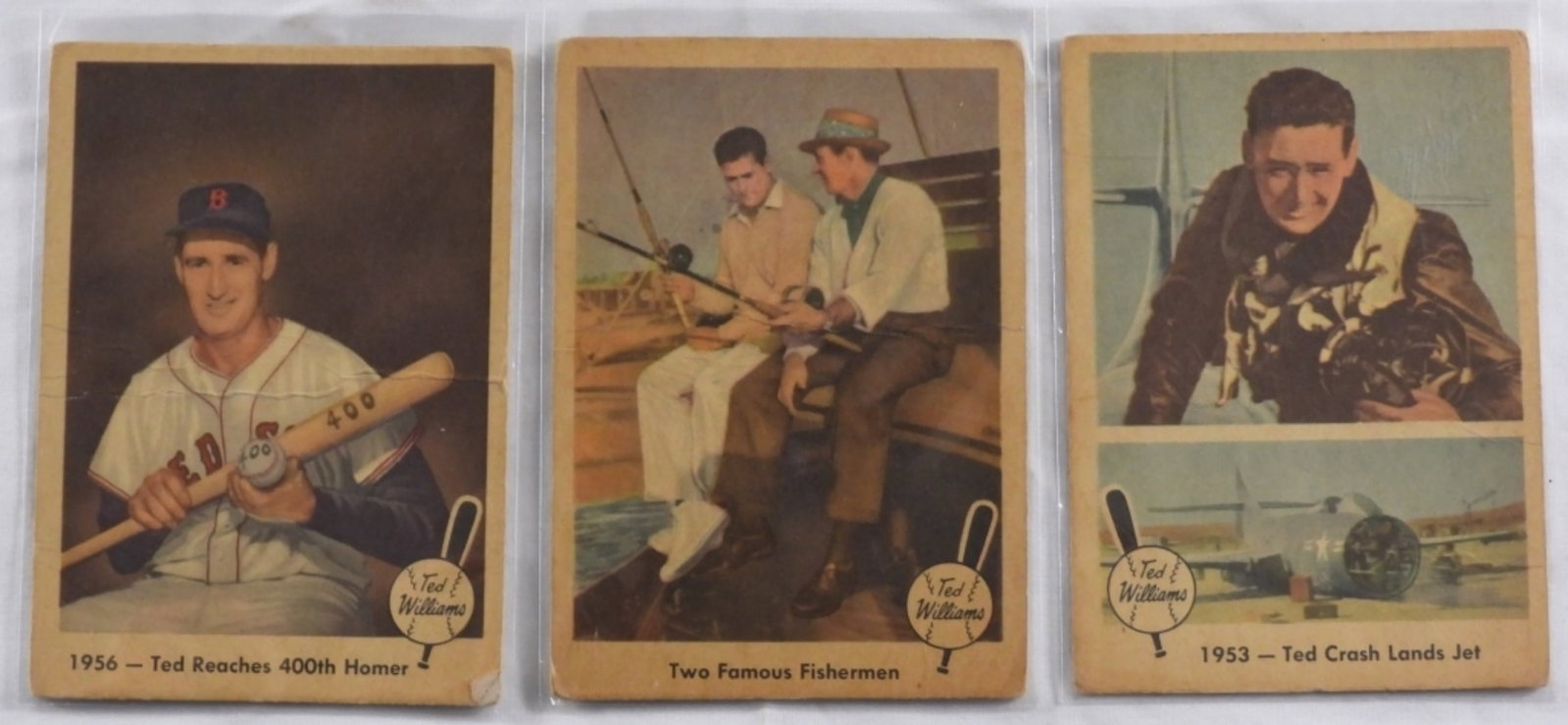(3) Baseballs Greatest Ted Williams: #57, #67, & #47.