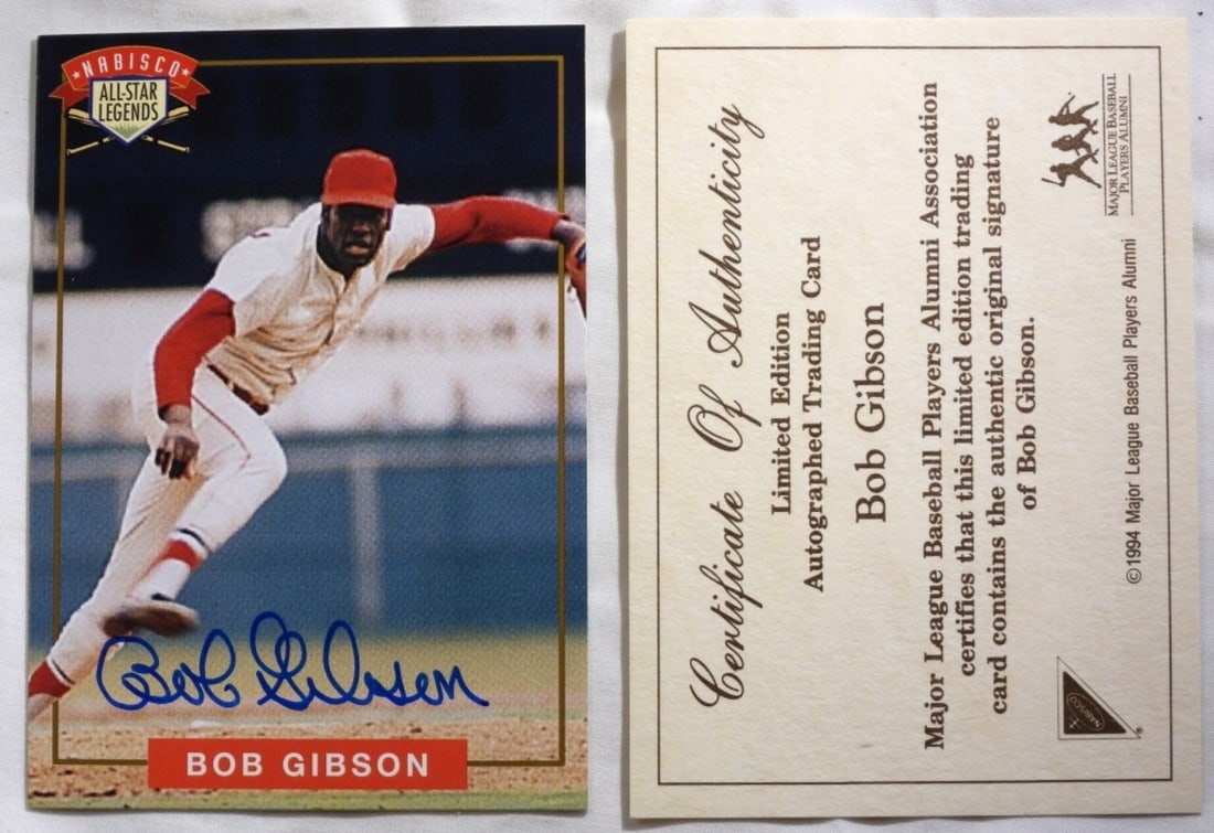 Bob Gibson Nabisco Signed Card (1 of 4)