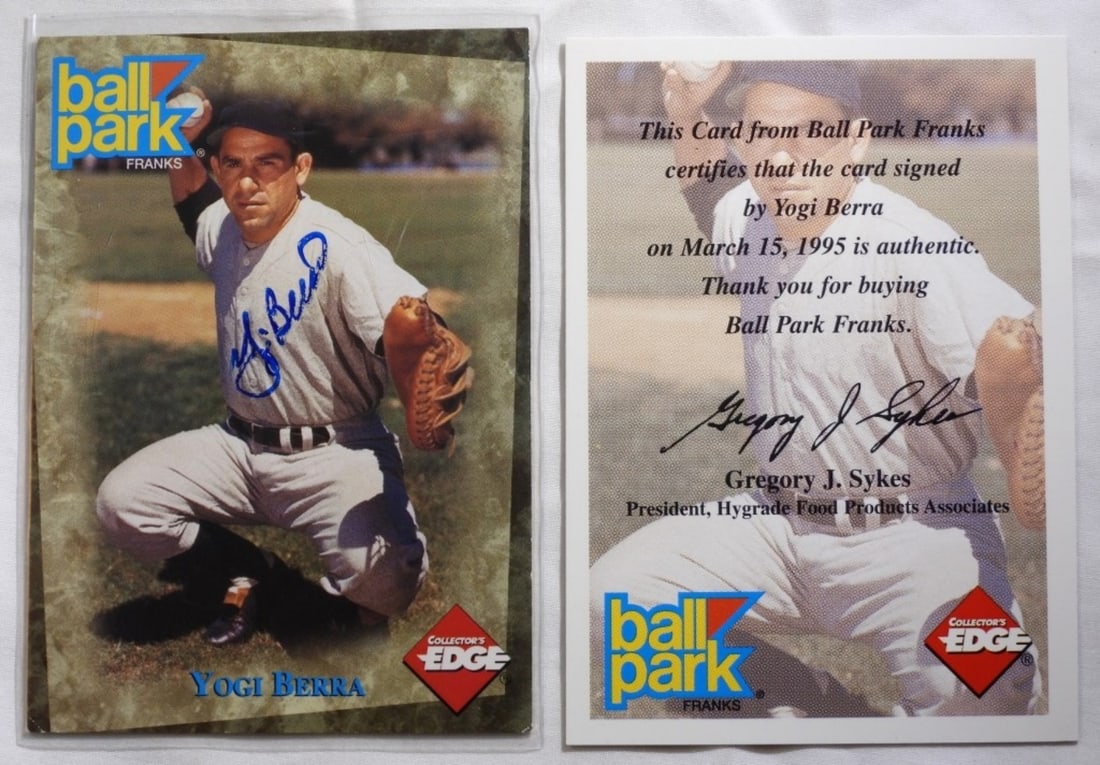 Autographed Yogi Berra Ball Park Card (1 of 4)
