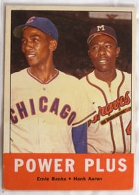1963 TOPPS Power Plus Erine Banks & Hank Aaron