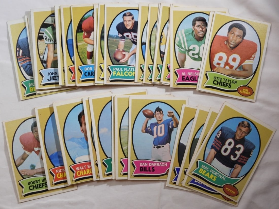 (40) TOPPS Football Cards: Unsearched, may have some duplicates, conditions will vary.
