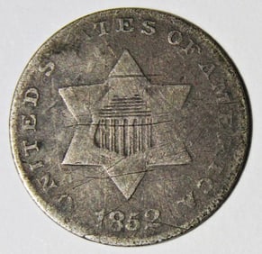 1852 3 Cent Silver