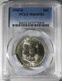 1949-D Franklin, PCGS MS-64 FBL