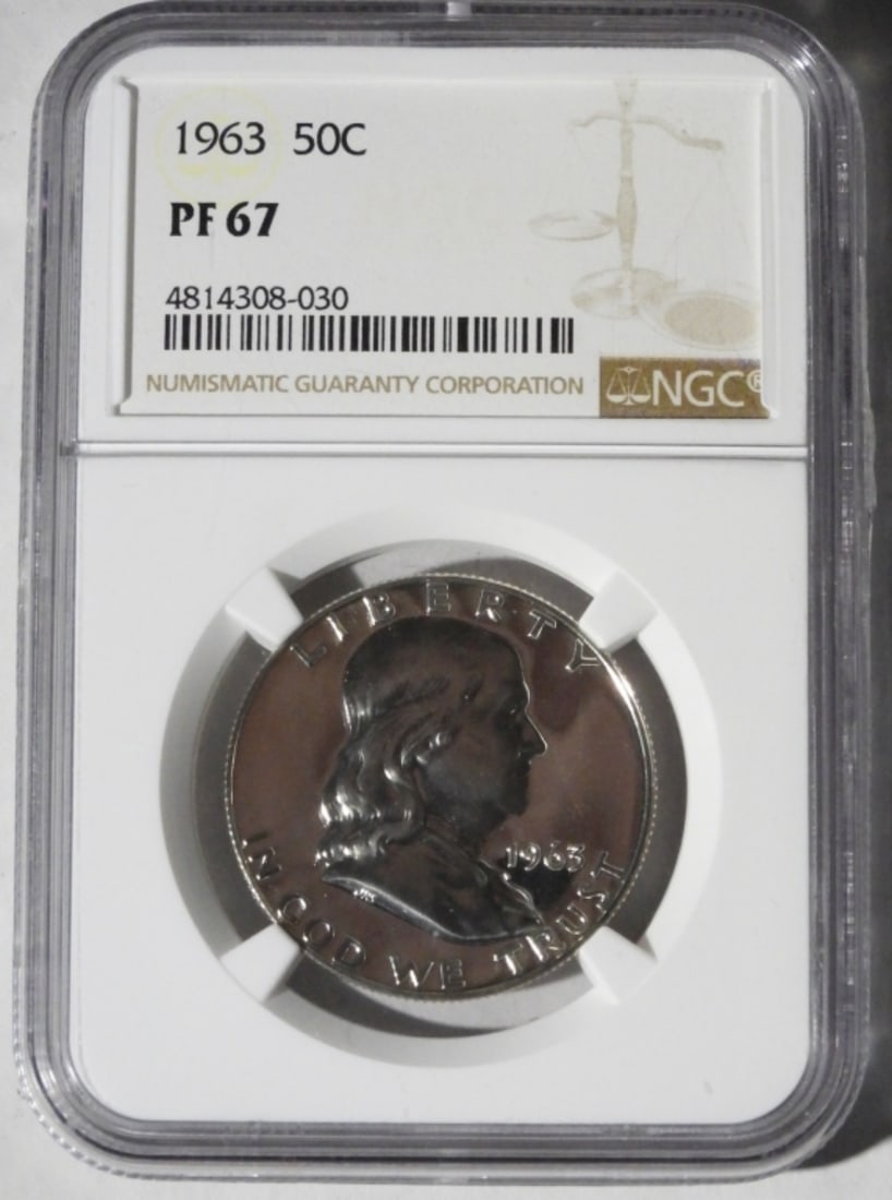 1963 Franklin, NGC PF-67: Follow us on TikTok, Instagram, and X