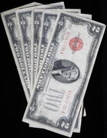 (5) 1928 Red Seal $2