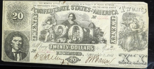 1861 $20 Confederate Note