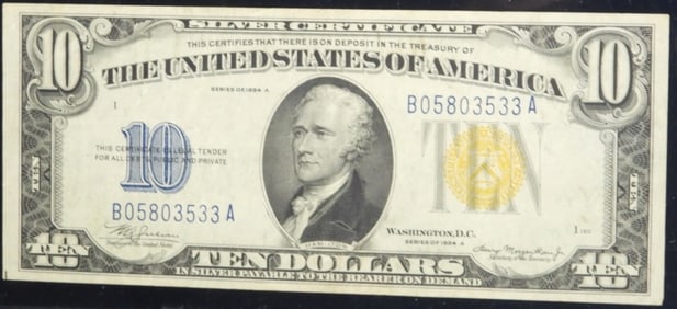 1934A $10 Silver Certificate North Africa