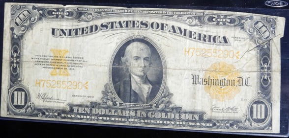 1922 $10 Gold Certificate