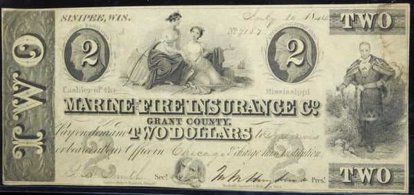 1850s $2 Obsolete Bank Note