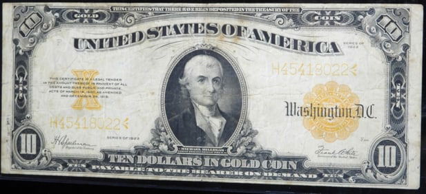 1922 $10 Gold Certificate
