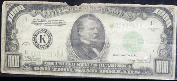 1943 $1,000 Federal Reserve Note