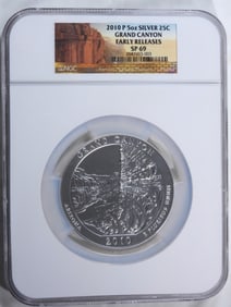 2010-P 5OZ Silver Grand Canyon, NGC SP-69