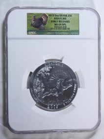 2015 5OZ Silver 25C Kisatchie, NGC MS-69 DPL