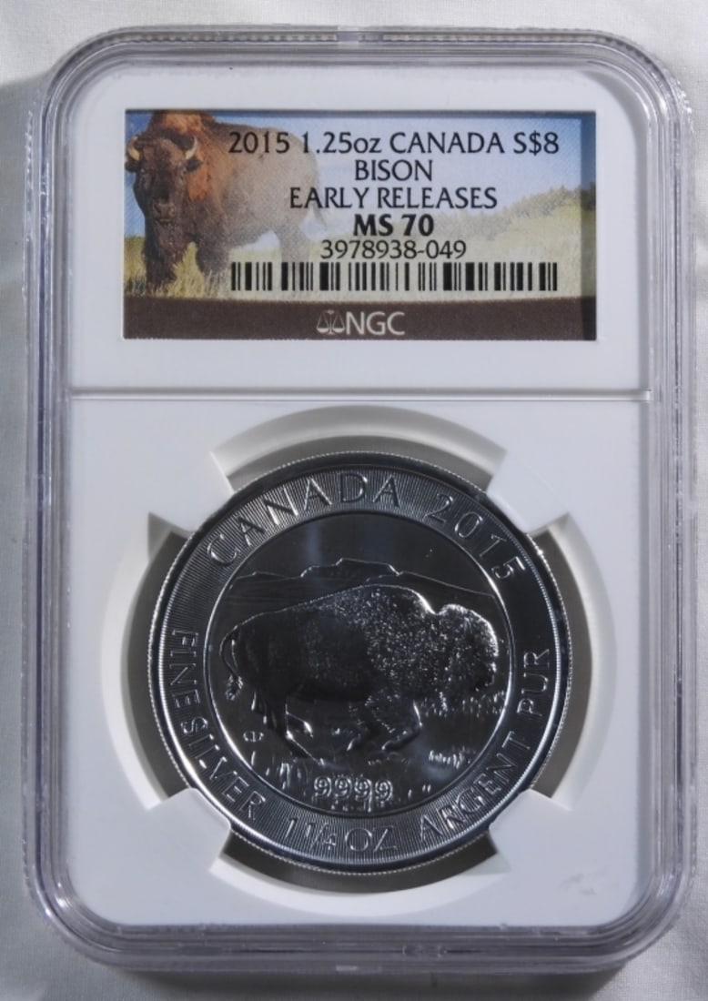 2015 Canada Bison 1.25oz Silver, NGC MS-70 (1 of 2)